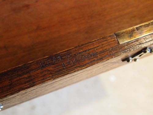 fig 1. Desk Table writing desk Heals of London Arts and Crafts Gothic revival Oak c1900
