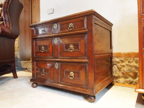 Chest of Drawers a Rare Small Charles II Oak Chest C1680  31 Inches Wide