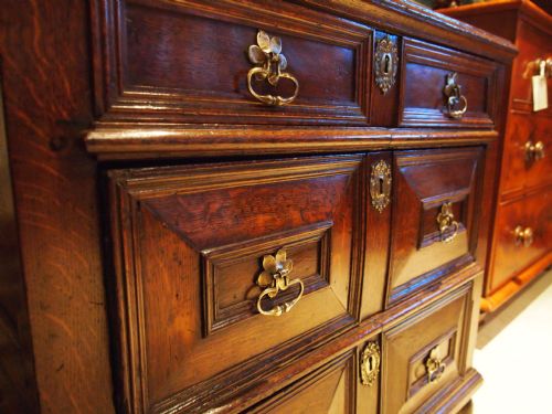 fig 3. Chest of drawers a rare small Charles II Oak chest c1680  31 inches wide
