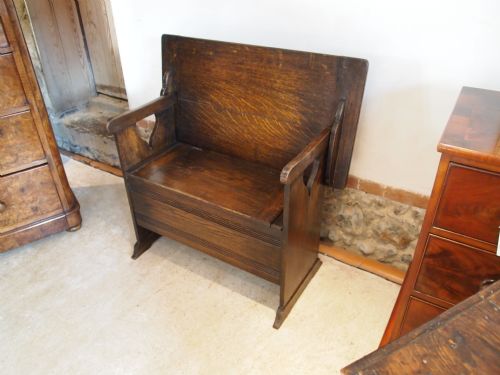 Settle Seat Monks Bench Arts and Crafts Oak Liberty and Co C1900