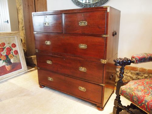 fig 2. Chest of drawers Victorian military campaign chest Padouk c1860