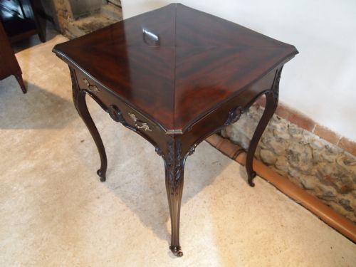 fig 1. Table card or games table Edwards and Roberts Victorian Mahogany c1890