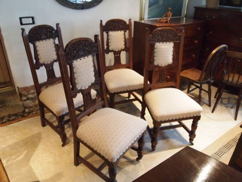 fig 2. Chairs Victorian Oak dining chairs beautifully upholstered c1890