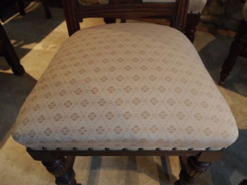 fig 3. Chairs Victorian Oak dining chairs beautifully upholstered c1890