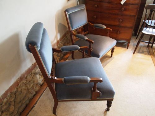 fig 1. Chairs a Pair of Victorian Rosewood armchairs c1880