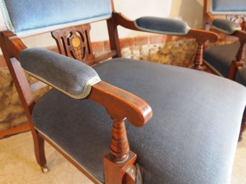 fig 3. Chairs a Pair of Victorian Rosewood armchairs c1880