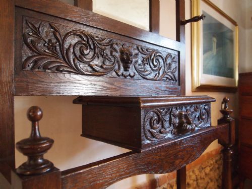 fig 1. Hallstand coatstand Victorian carved oak green man Ray and Miles of Liverpool c1890