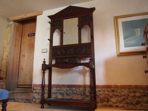 fig 3. Hallstand coatstand Victorian carved oak green man Ray and Miles of Liverpool c1890