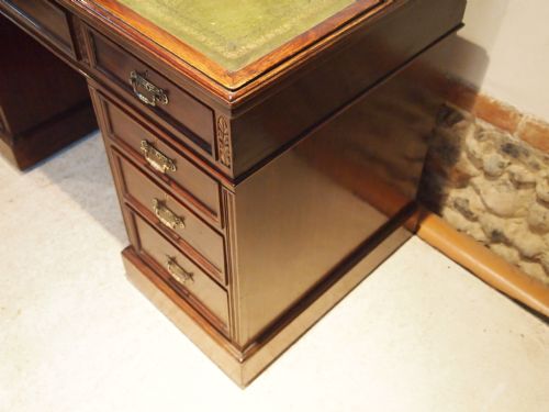fig 1. Desk twin pedestal Victorian Mahogany fine quality c1890