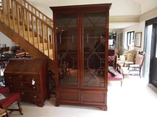 fig 1. Bookcase Victorian Mahogany Bramah locks fine quality c1890