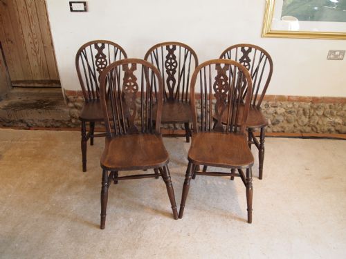 Chairs Victorian Windsor Wheel Back Kitchen or Dining Chairs C1890