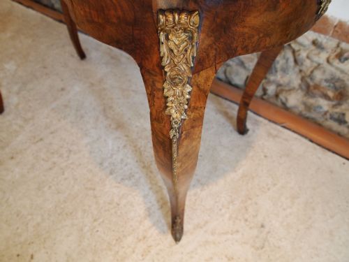 fig 2. Table Victorian period Fine French Bureau Plat figured Walnut and Ormolu c1870