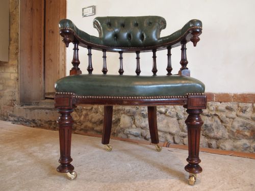 fig 1. Chair Fine quality Victorian Mahogany and leather desk chair c1870