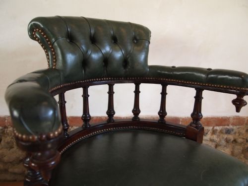 fig 2. Chair Fine quality Victorian Mahogany and leather desk chair c1870