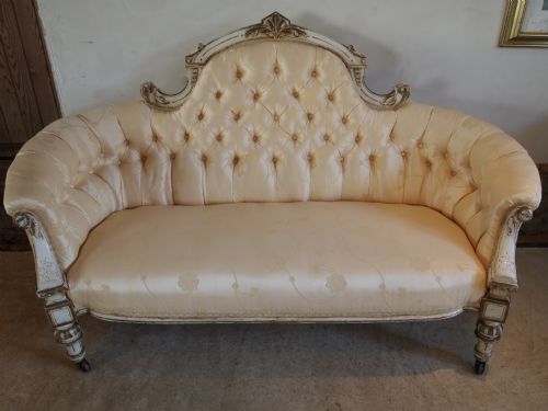 Sofa Settee Victorian Original Paint Deep Buttoned C1880