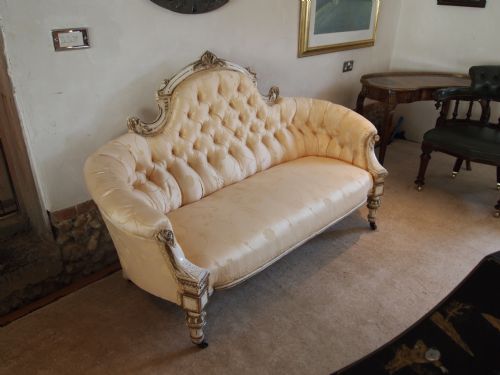 fig 2. Sofa Settee Victorian original paint deep buttoned c1880