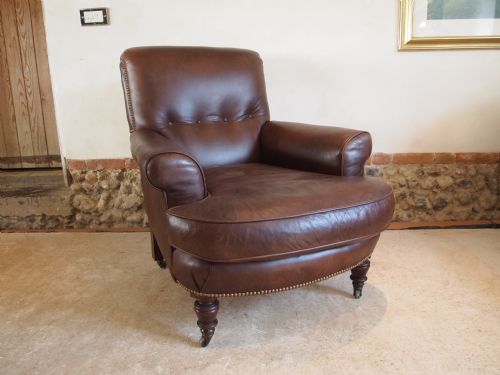 Chair Fine Quality Howard Style Victorian Leather Club Armchair C1880