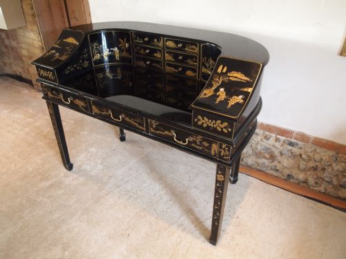 fig 1. Desk dressing table Carlton house desk Chinoiserie or Japanned lacquer c1920