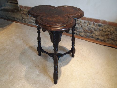 fig 2. Table Victorian carved Oak lamp or hall table c1890