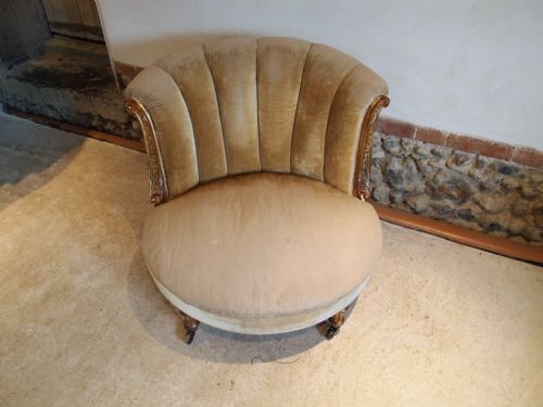 fig 3. Chair Victorian shell back carved and gilded chair c1860