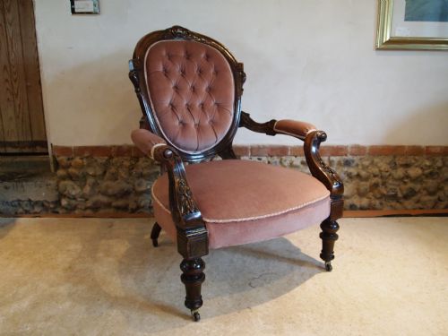 Chair Victorian Mahogany Spoonback Armchair C1880