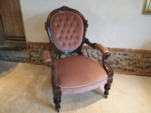 fig 2. Chair Victorian Mahogany spoonback armchair c1880