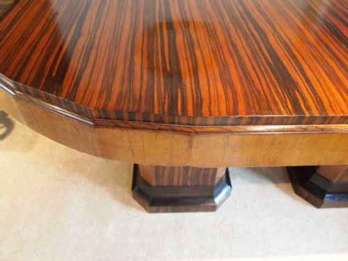 fig 2. Table Fine quality Art Deco dining table figured Walnut and Zebra wood c1925
