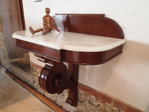 Table  Rare Console Pier Table Victorian Mahogany Original Marble C1860