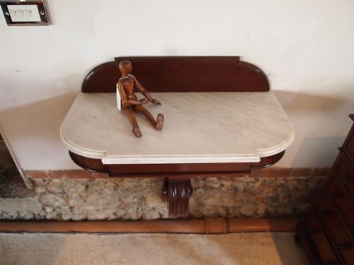fig 3. Table rare console pier table Victorian Mahogany original marble c1860