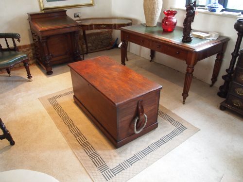 Chest Trunk Seamens Chest Blanket Box Coffee Table Victorian Teak C1860