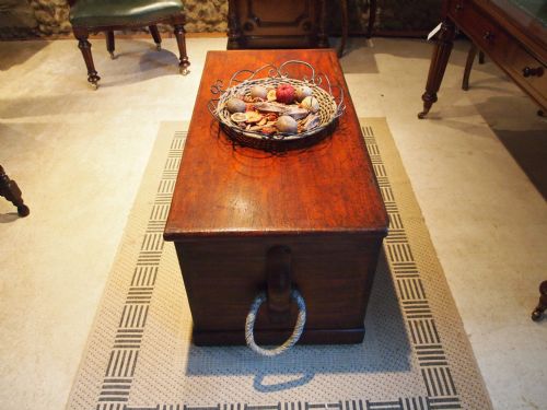 fig 2. Chest trunk seamens chest blanket box coffee table Victorian Teak c1860