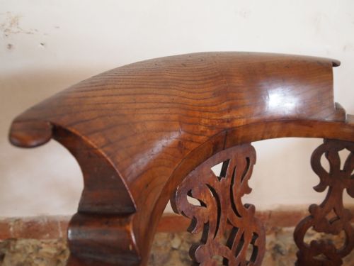 fig 1. Chair Victorian Elm and leather desk chair c1870