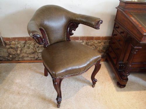 Chair Exceptional William IV Mahogany and Leather Desk Chair C1830