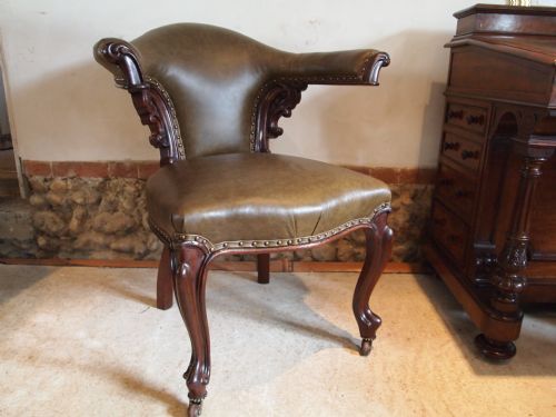 fig 1. Chair exceptional William IV Mahogany and leather desk chair c1830