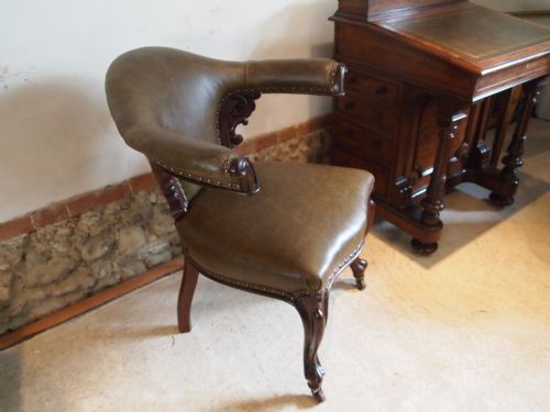 fig 3. Chair exceptional William IV Mahogany and leather desk chair c1830