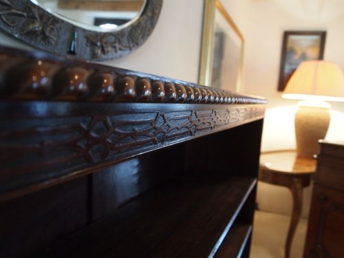 fig 2. Bookcase Edwardian Mahogany Chippendale adjustable shelves c1910