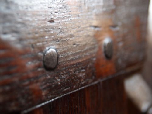 fig 1. Settle bench settee George III panel back Oak c1770