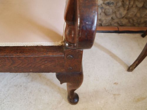 fig 2. Settle bench settee George III panel back Oak c1770