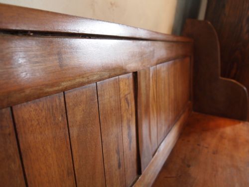 fig 1. Pew bench settle rare Victorian Mahogany c1880