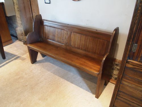 fig 2. Pew bench settle rare Victorian Mahogany c1880