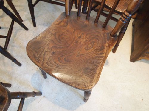 fig 1. Chairs set of six Victorian kitchen Windsor chairs c1880