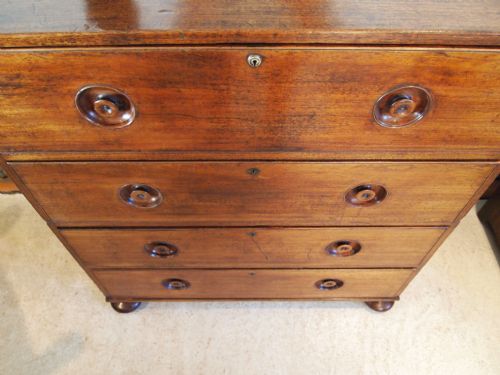 fig 3. Chest of drawers Victorian Military campaign rare secretaire Naval Teak c1860