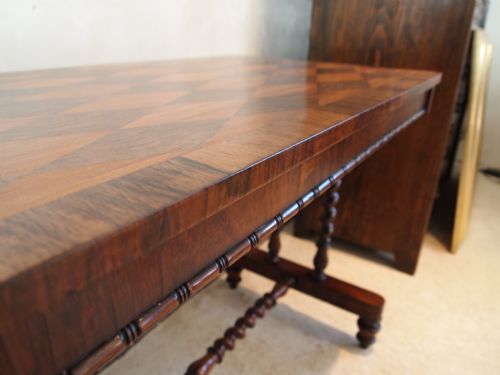 fig 1. Table Victorian Rosewood and Satinwood Parquetry side or hall table c1870