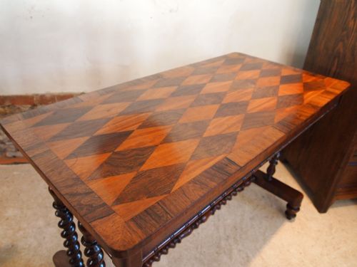 fig 2. Table Victorian Rosewood and Satinwood Parquetry side or hall table c1870