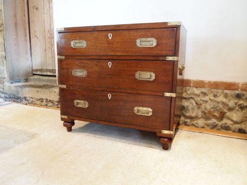 Chest of Drawers Very Rare Small Military Campaign George III Mahogany C1810