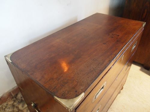fig 1. Chest of drawers very rare Small military campaign George III Mahogany c1810