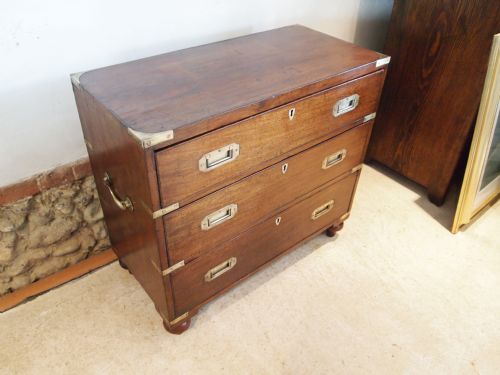 fig 2. Chest of drawers very rare Small military campaign George III Mahogany c1810