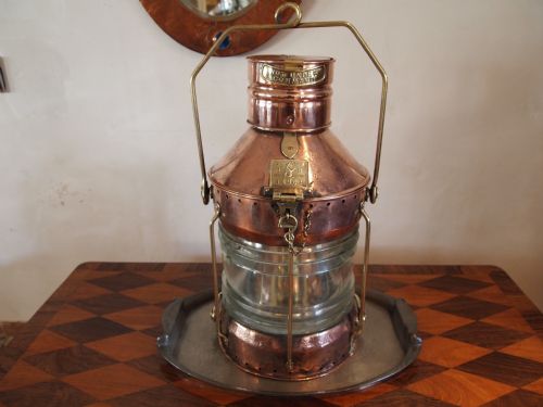 Ships Lamp Copper and Brass Early 20th Century Completely Original C1910