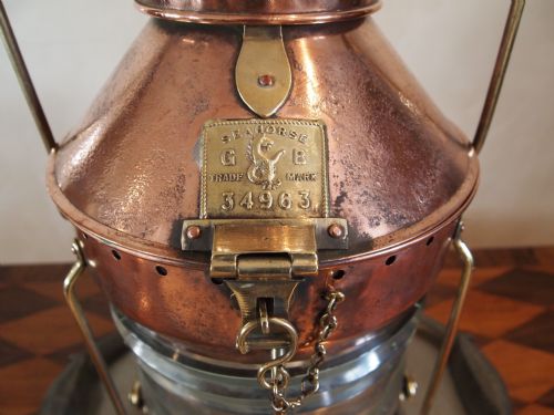 fig 1. Ships lamp Copper and Brass early 20th century completely original c1910