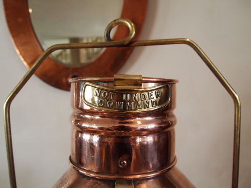fig 2. Ships lamp Copper and Brass early 20th century completely original c1910